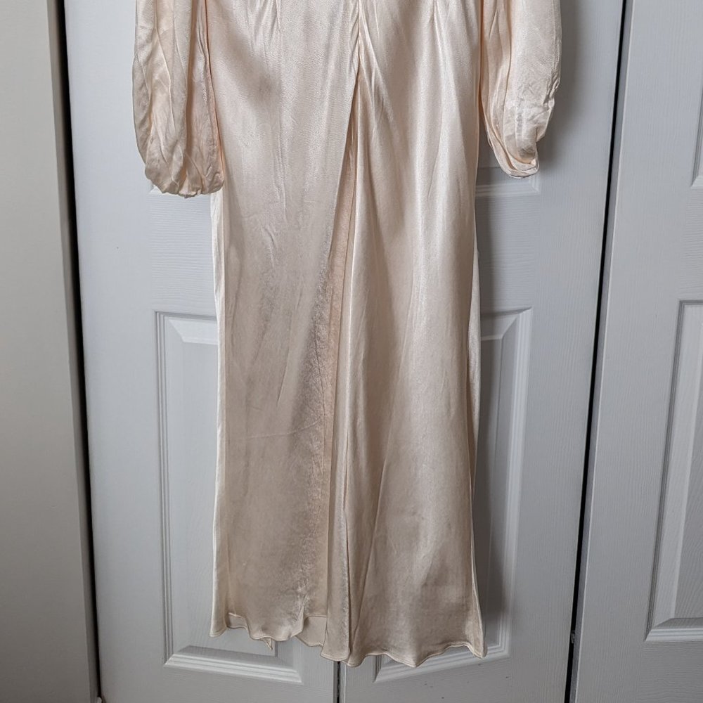 Shona Joy La Lune Balloon Sleeve Backless Midi Dress- Cream - Picture 11 of 15